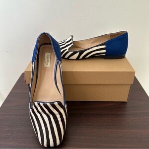 MaxMara Zebra Print Calf Hair Loafers, Size EU 39 or 9, Women's Flat Shoes